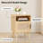 22.83'' H Rattan Nightstand, Side Table with Door Open Shelf, Accent Bedside End Table with Solid Wood Legs for Bedroom, Dorm and Small Spaces, Oak