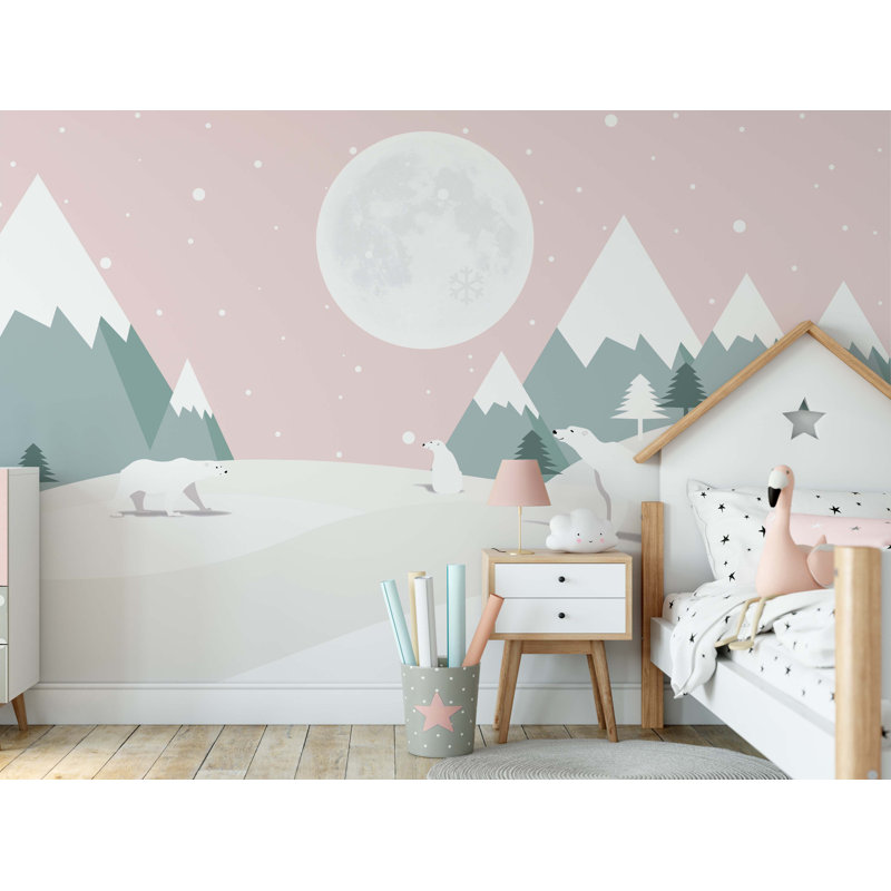 Papier peint mural ours polaire, ours de montagne, L 114 po x l 172 po