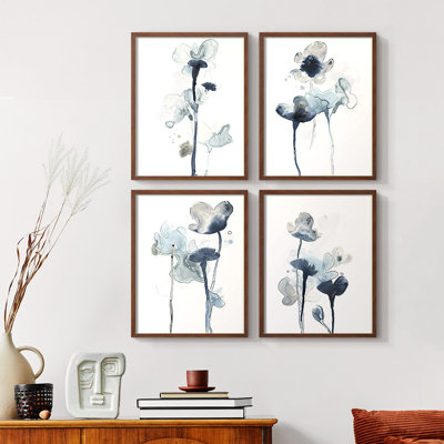 UA CH Midnight Blossoms I Framed Print - Set of 4