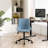 Armless Swivel Office Chair Faux Leather Upholstered Waterproof Desk Chair Ergonomic Adjustable Computer Chair-1106344800