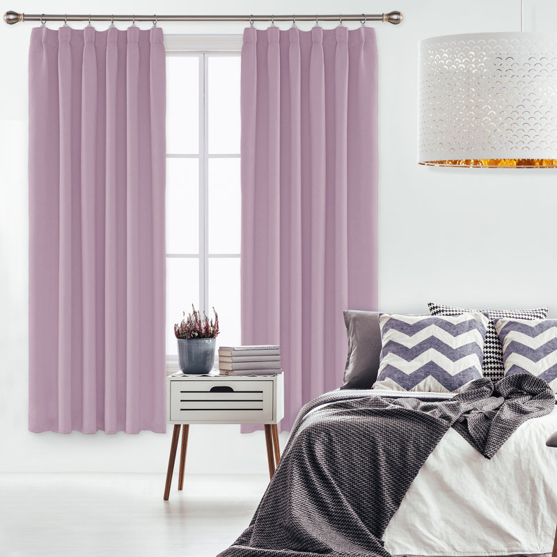 Farhod Blackout Curtain Pair, Pink, 132cm Width x 183cm Drop