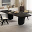 Table de salle à manger rectangulaire noire en bois massif-1365230927