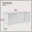 Buffet Bocar Slide, table de buffet, armoire de salle à manger avec pieds en fer-303004333
