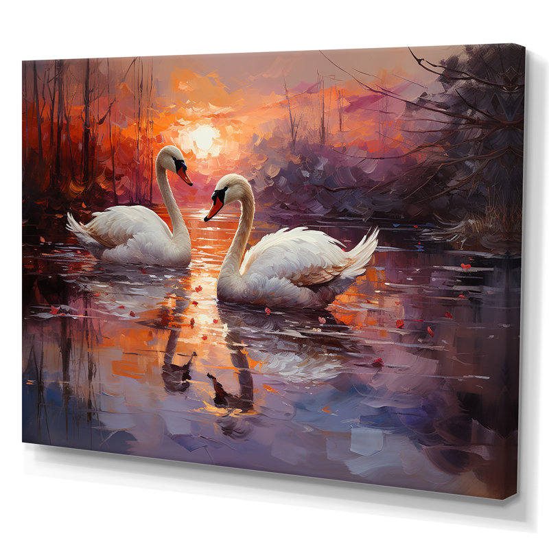 Swan Lake Twilight sur toile, Toile tendue, H 30 po x l 40 po x P 1,5 po