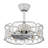 Anaisa 18" Distressed White Farmhouse Caged Ceiling Fan with Light and Remote, Reversible Fandelier Ceiling Fan