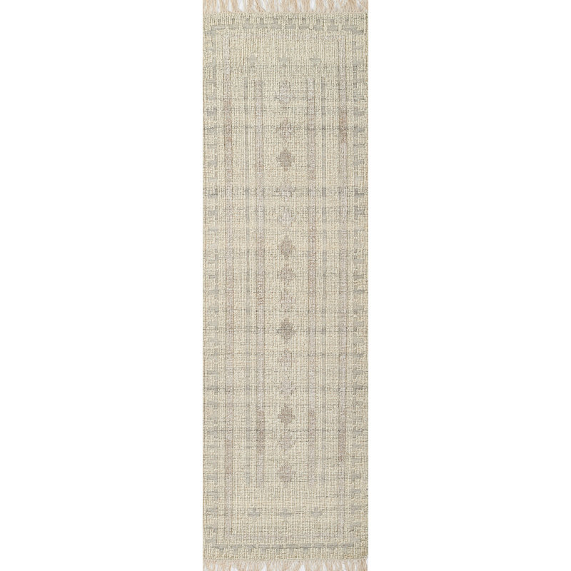 Bristol Geometric Area Rug in Ivory, Runner 2'3" x 8'