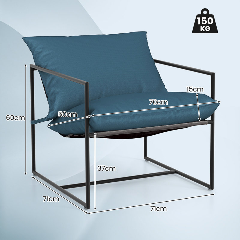 71cm Wide Straight Metal Patio Sofa