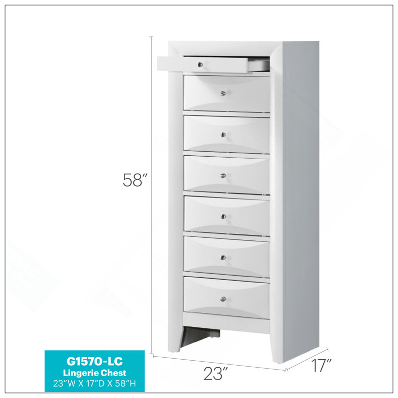 Commode pour femme 7 tiroirs Marilla, blanc, Blanc