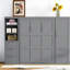 Grand lit escamotable mural avec placard, tiroirs et tablettes