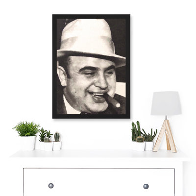 Portrait Gangster Al Capone Cigar Crime - Single Picture Frame Painting on Canvas