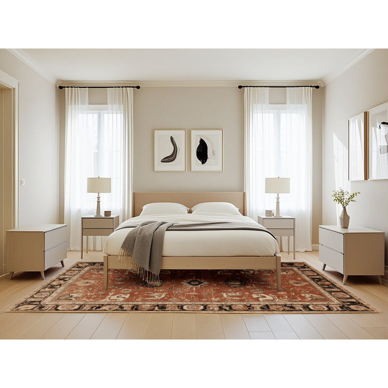 Tapis brun lavable à la machine, Rectangle de 5 pi x 8 pi