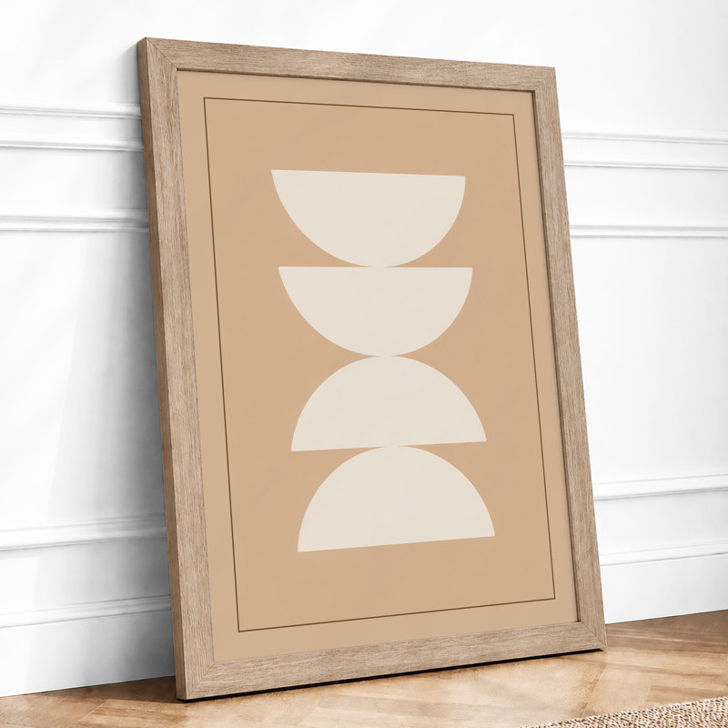 Stacked Curves Minimalist - Print, Oak, A4 - 29.7 x 21.0 cm