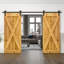 Porte de grange en bois massif lambrissé et métal-86645843-86645864