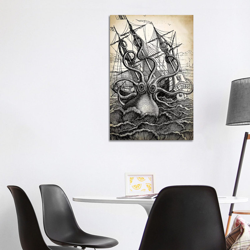 Kraken - Print on Canvas, No Framed, 66.04 cm H x 45.72 cm W x 3.175 cm D