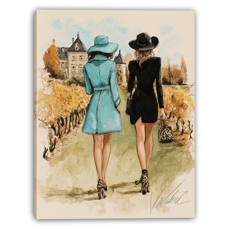 Art mural sur toile tendue Chateau Stroll, H 24 po x l 16 po