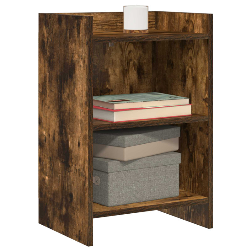 40cm W Composite Bedside Table, Smoked Oak
