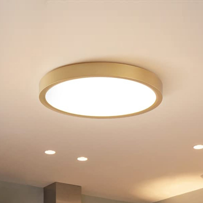Boncho LED Flush Mount, White, 0.9" H x 9.06" W x 9.06" D