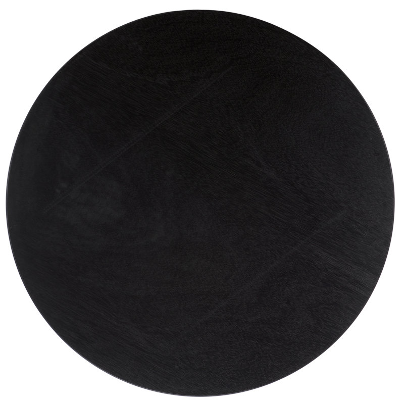 Aicha Black Round Wood Outdoor Coffee Table