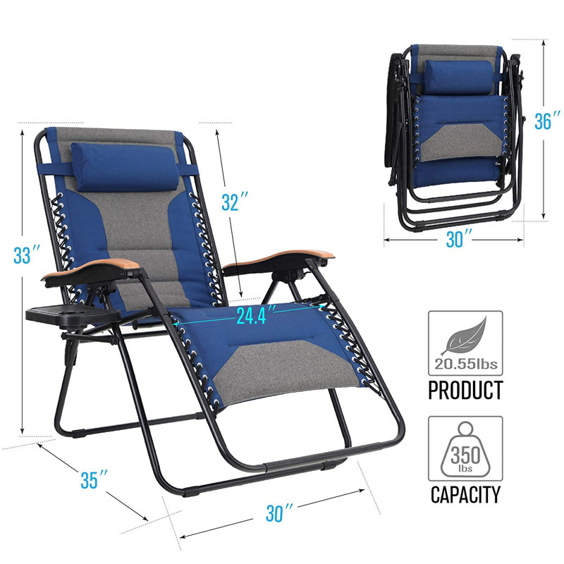 Alexandre Folding Zero Gravity Chair, Blue