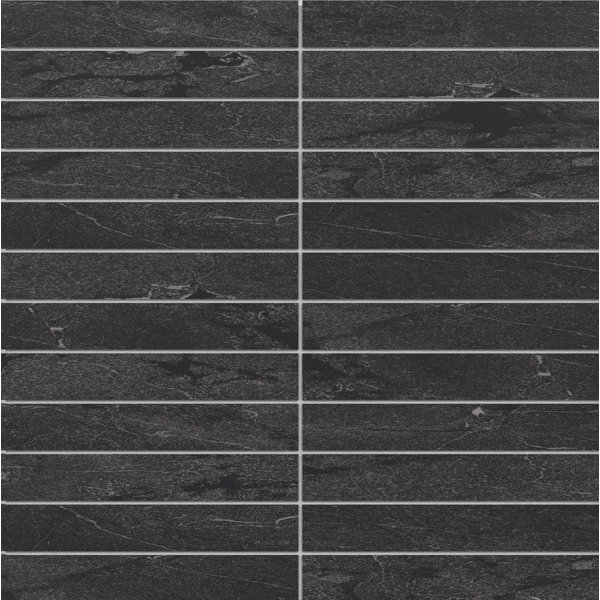 Societal 1" X 6" Porcelain Stone Look Tile Mosaic Sheet