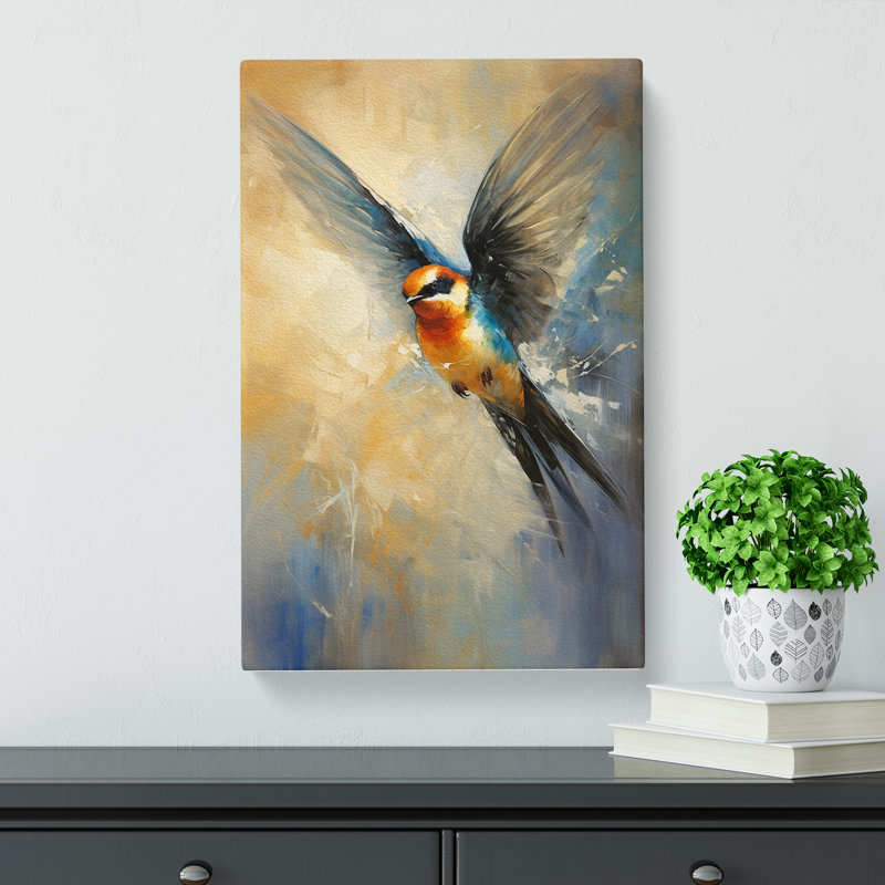 Swallow Impressionism - Wrapped Canvas