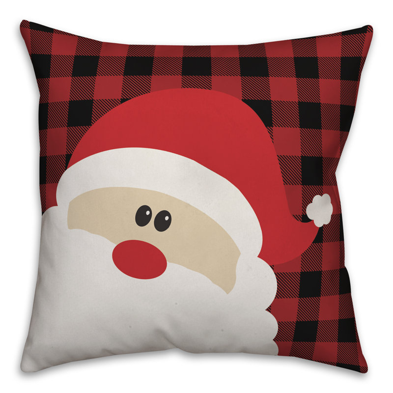 Coussin décoratif père Noël, 18 po x 18 po, Polyester/ Bourre en polyester
