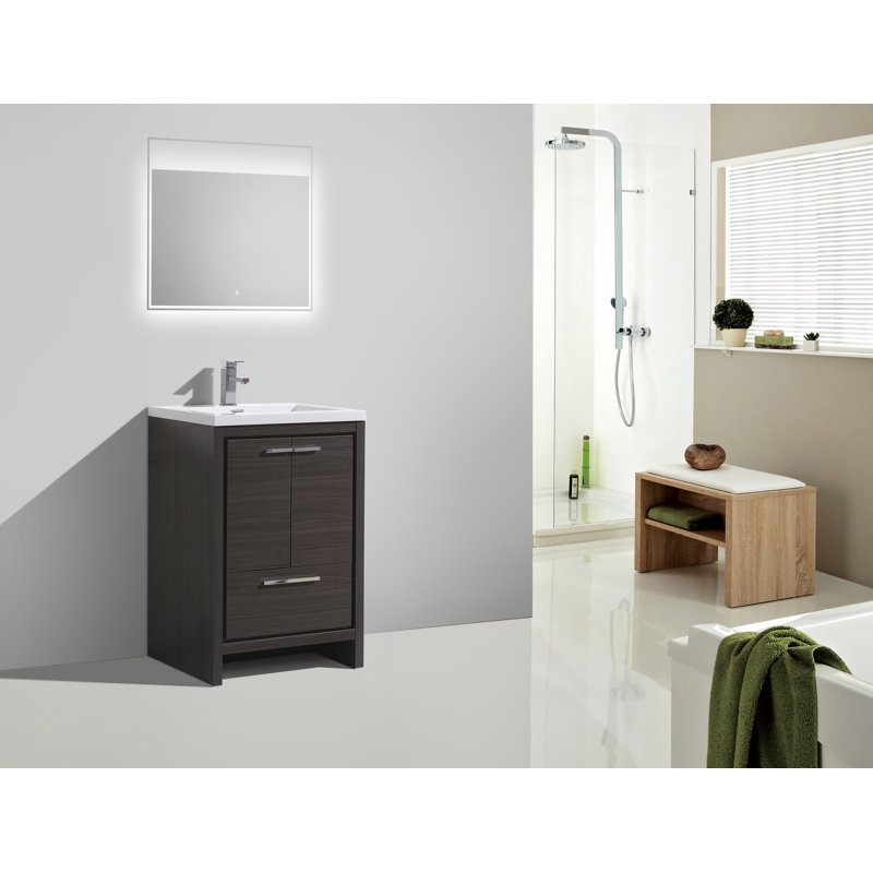Lefebvre 23.4" Single Bathroom Vanity Set, Gray Oak