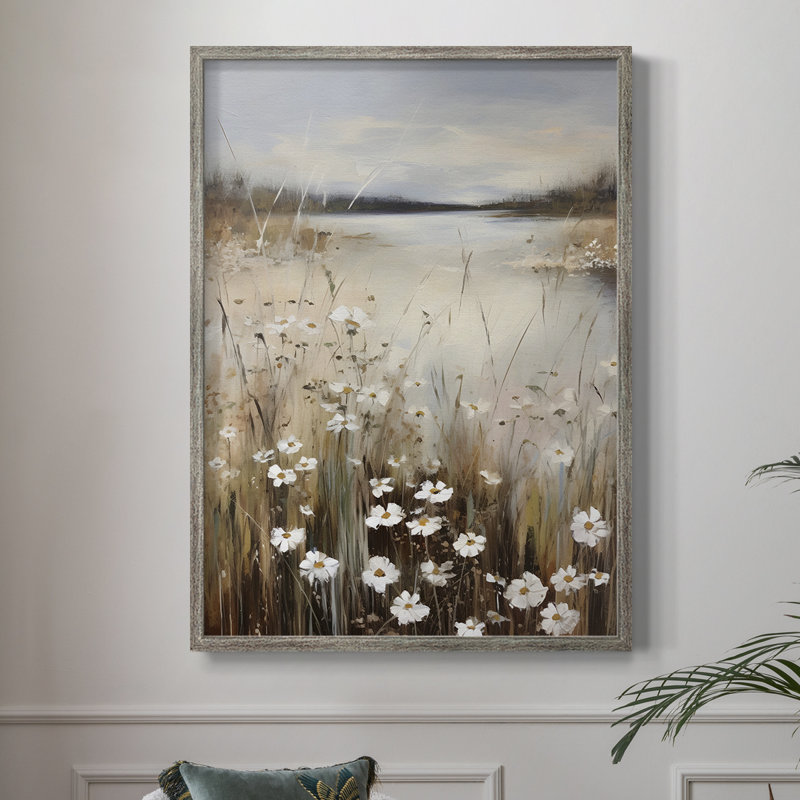 Reproduction florale rétro encadrée Ccciii - bois massif, H 21 po x l 17 po