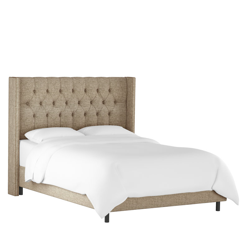 Casstown Upholstered Bed, King, Zuma Natural Textured Linen