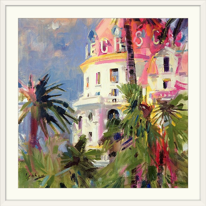«Anjuman Riviera Terrace, 2002» par Peter Graham, reproduction d'art, H 20" x l 20" x P 1", Cadre blanc