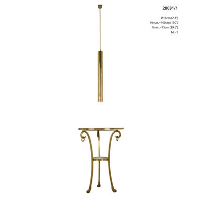 Hugh 1 - Light Brass Unique/Statement Pendant