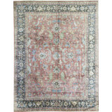 Oriental Area Rug in Rust/Charcoal/Beige