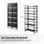 Bibliothèque pliante, 5 niveaux, bibliothèque industrielle en bois pliable avec structure en métal, sans assemblage-136197424