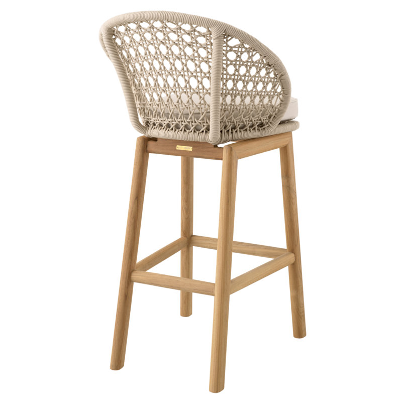 Trinity Outdoor Teak Bar Stool, 40.55"