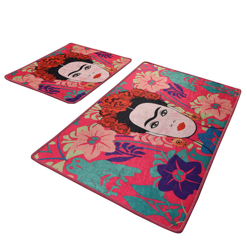 Ensemble de tapis de bain antibactérien (2 pièces), 100% polyester, 19,7 po x 23,6 po et 23,6 po x 39,4 po | Sous-tapis antidérapant, hauteur des poils: 0,4 po | Lavable à la machine, doux et durable, idéal pour la sécurité et le confort de la salle de bain