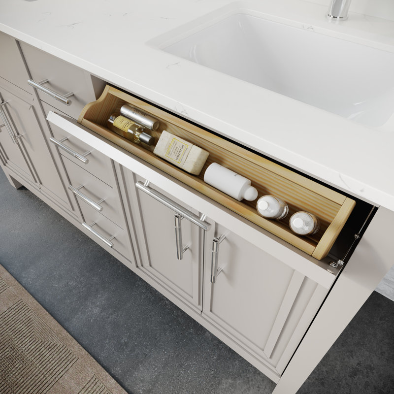Sibilla 60 po Meuble-lavabo avec tiroir, Gris chaleureux