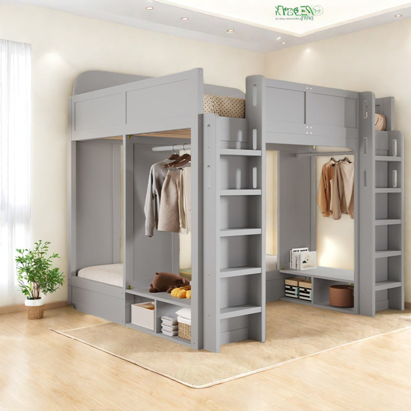 Lits en bois modernes peu encombrants avec rangement pour la maison
