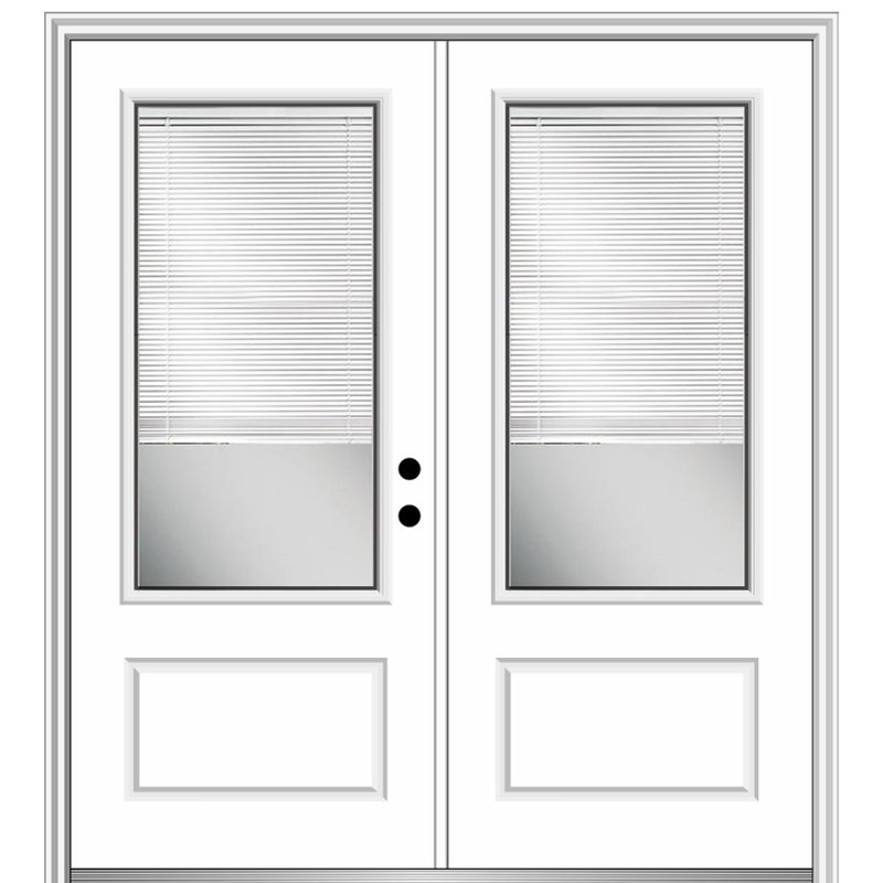 Portes d'entrée pré-montées en fibre de verre 1 panneau 3/4 Lite, Main droite
