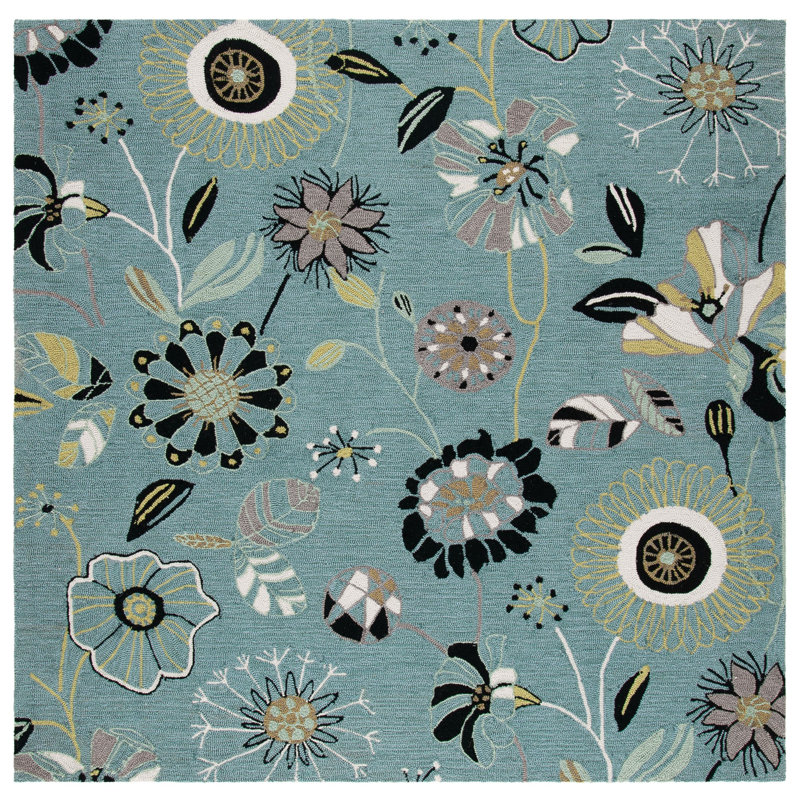 Doyle Hand Hooked Performance Floral Rug, Rectangle 2'3" x 3'9"