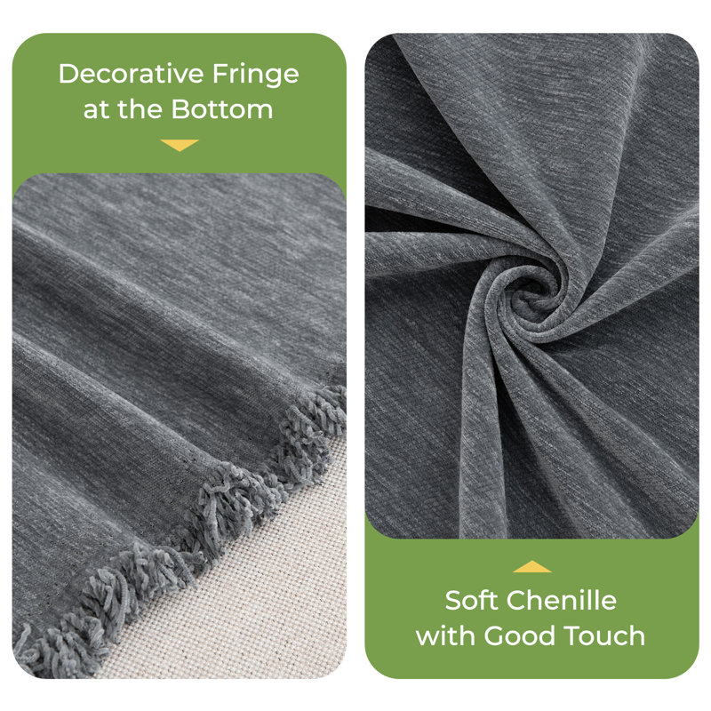 Housse de protection chenille anti-dérapante lavable pour les animaux de compagnie, H 134 po x l 71 po, Gris foncé
