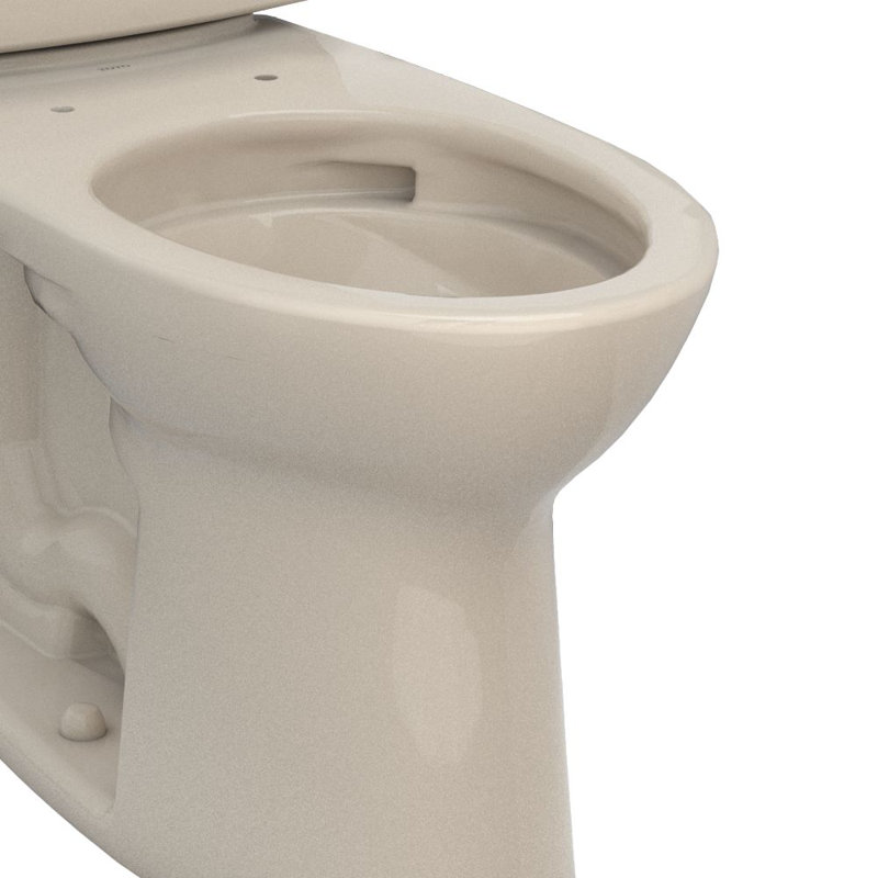 Drake® 1.28 GPF (Water Efficient) Elongated Two-Piece Toilet with Tornado Flush® (Seat Not Included), Bone, 12"