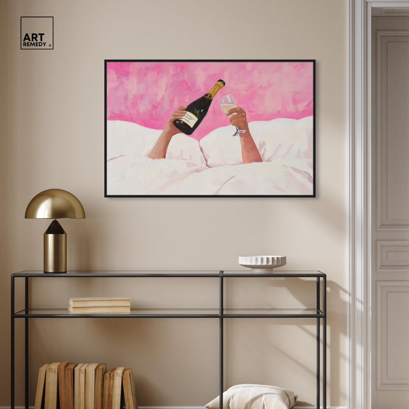 Cozy Celebrations, art glamour sur toile par Art Remedy, H 37 po x l 55 po, Cadre noir