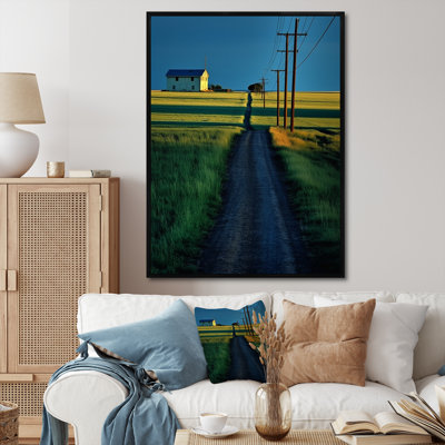 «Countryside Power Lines Minimalisme Scenery», art mural sur toile