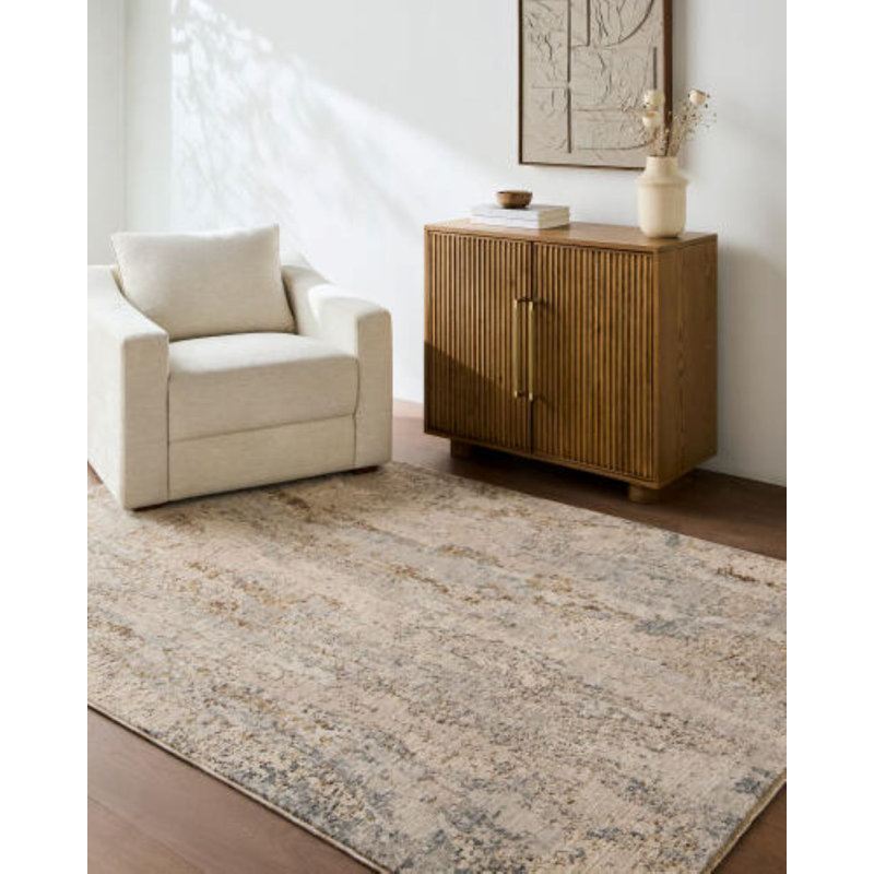 Tapis tissé à la machine Rueben, Rectangle 4'12" x 7'5"