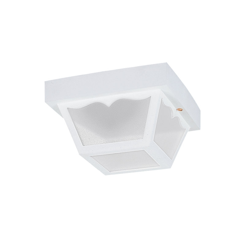 Plafonnier encastré d'extérieur à une lumière de Génération Lighting , blanc, H 4,75 po x l 8,25 po x P 8,25 po