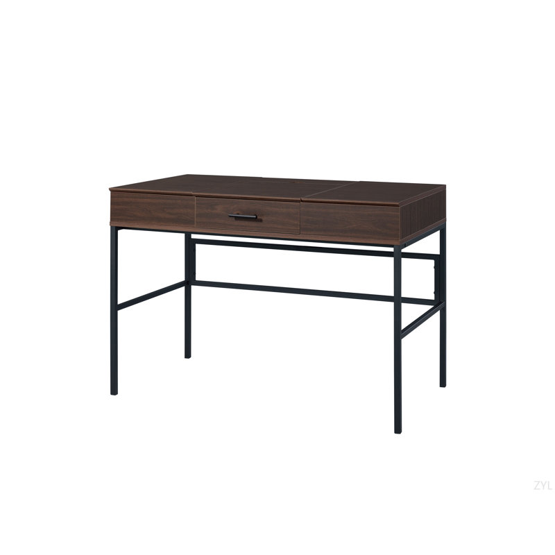 Bureau d'écriture Verster à finition noire avec USB, Brun, Writing Desk