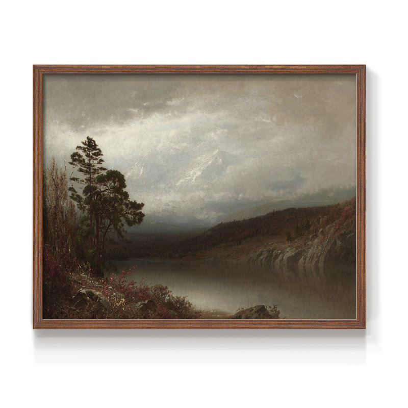 Paysages rétro-CCLX III - reproduction encadrée - réaménageable, H 11 po x l 14 po, Noyer