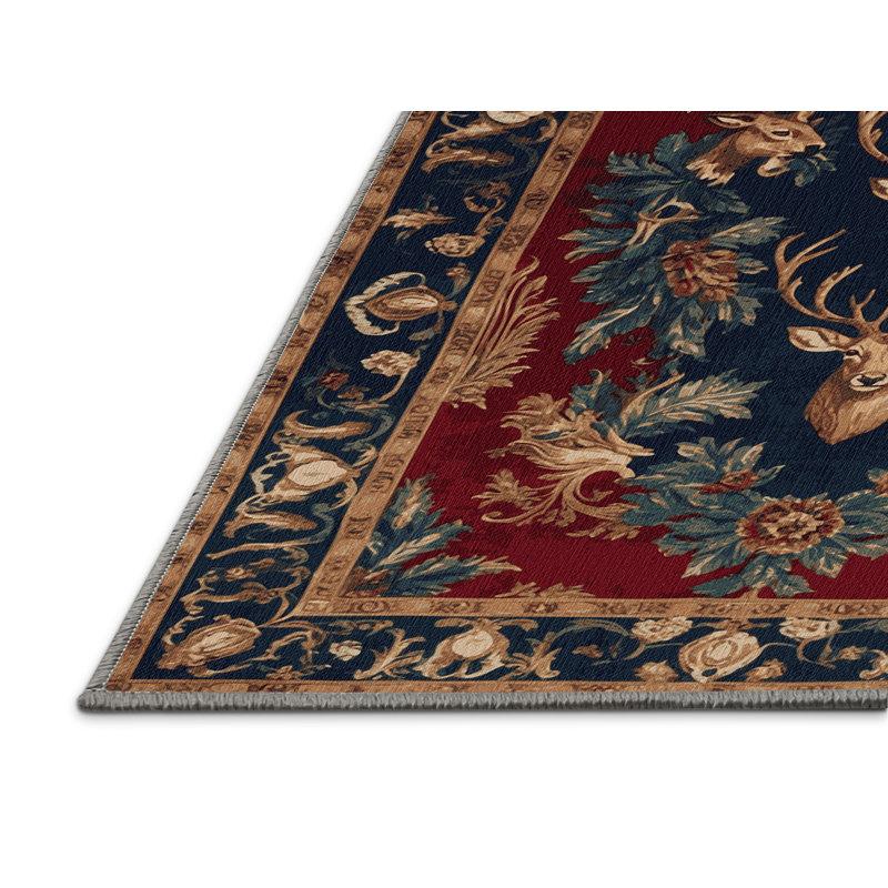 Tapis brun français lavable à la machine, Rectangle 5 pi x 7 pi