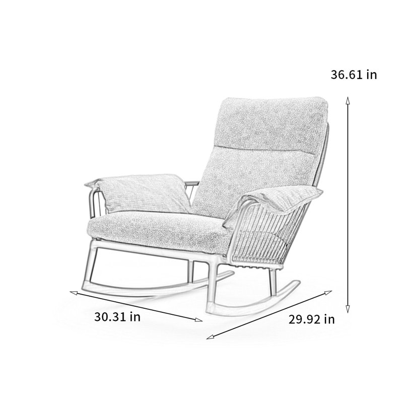 Chaise berçante moderne en rotin