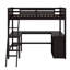 Lit mezzanine simple avec tablettes et bureau-901652599